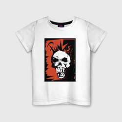 Футболка хлопковая детская Punks skull, цвет: белый