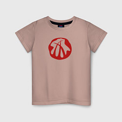 Футболка хлопковая детская Извне - символ, цвет: пыльно-розовый