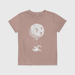 Футболка хлопковая детская Moon balloon, цвет: пыльно-розовый