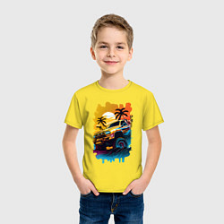Футболка хлопковая детская Монстр трак, цвет: желтый — фото 2