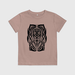 Футболка хлопковая детская Tribal Abstract Mask, цвет: пыльно-розовый