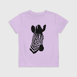 Футболка хлопковая детская Зебра анфас, цвет: лаванда