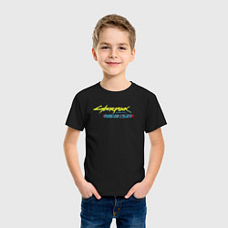 Футболка хлопковая детская Cyberpunk 2077 phantom liberty logo v1, цвет: черный — фото 2