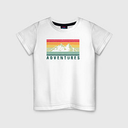 Футболка хлопковая детская Adventures retro, цвет: белый