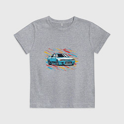 Футболка хлопковая детская Nissan Skyline R32 GTR, цвет: меланж