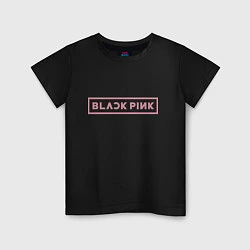 Футболка хлопковая детская Black pink - logotype - South Korea, цвет: черный