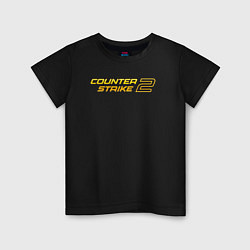 Футболка хлопковая детская Counter strike 2 yellow, цвет: черный