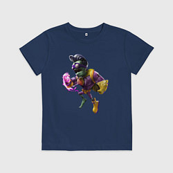 Футболка хлопковая детская Зомби-супергерой, цвет: тёмно-синий