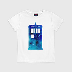Футболка хлопковая детская Space tardis, цвет: белый