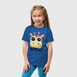 Футболка хлопковая детская Wow giraffe, цвет: синий — фото 2