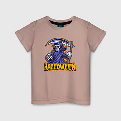 Футболка хлопковая детская Halloween dead, цвет: пыльно-розовый