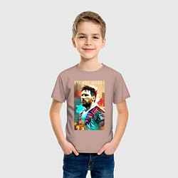 Футболка хлопковая детская Lionel Messi - football - striker, цвет: пыльно-розовый — фото 2