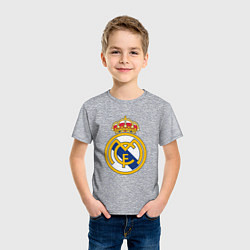 Футболка хлопковая детская Real madrid fc sport, цвет: меланж — фото 2