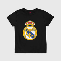 Футболка хлопковая детская Real madrid fc sport, цвет: черный