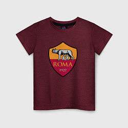 Футболка хлопковая детская Roma sport fc, цвет: меланж-бордовый