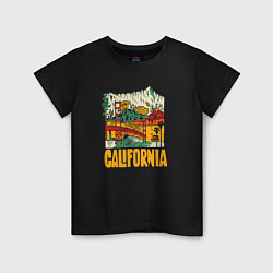 Футболка хлопковая детская California mountains, цвет: черный