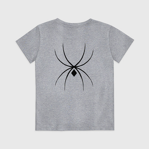 Детская футболка Черный паук минимал / Меланж – фото 2