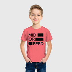 Футболка хлопковая детская Mid or feed, цвет: коралловый — фото 2