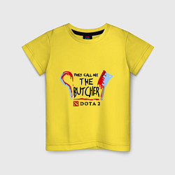 Футболка хлопковая детская Dota 2: The butcher, цвет: желтый