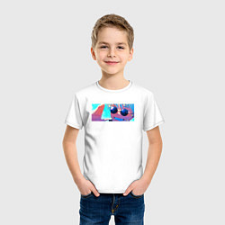 Футболка хлопковая детская Сатору годжо в очках, цвет: белый — фото 2