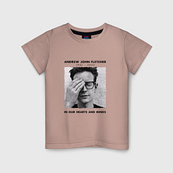Футболка хлопковая детская Depeche Mode - Andy Fletcher, цвет: пыльно-розовый