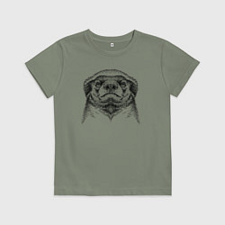 Футболка хлопковая детская Гордый медоед, цвет: авокадо