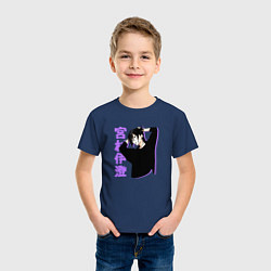 Футболка хлопковая детская Изуми - Хоримия, цвет: тёмно-синий — фото 2