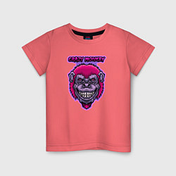Футболка хлопковая детская Purple crazy monkey, цвет: коралловый
