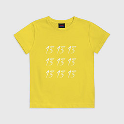 Футболка хлопковая детская 13 13 13, цвет: желтый