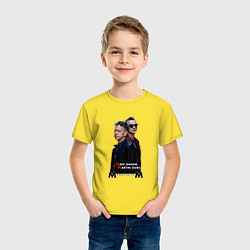 Футболка хлопковая детская Depeche Mode - Dave and Martin Memento Mori, цвет: желтый — фото 2