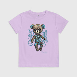 Футболка хлопковая детская Плюшевый мишка зомби, цвет: лаванда