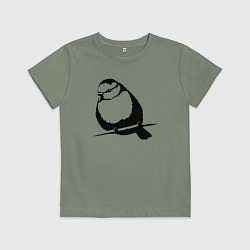 Футболка хлопковая детская Снегирь трафарет, цвет: авокадо