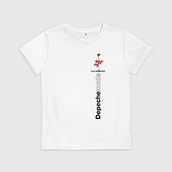 Футболка хлопковая детская Depeche Mode - Роза Violator, цвет: белый