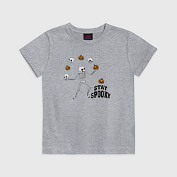 Футболка хлопковая детская Stay spooky, цвет: меланж