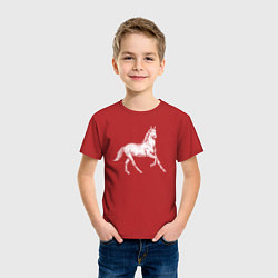 Футболка хлопковая детская Белая лошадь на скаку, цвет: красный — фото 2