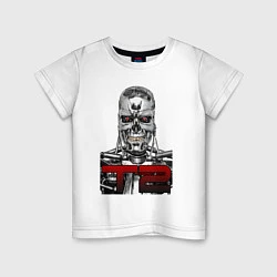 Футболка хлопковая детская Terminator 2 T800, цвет: белый