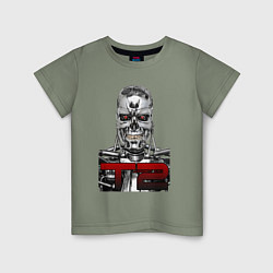 Футболка хлопковая детская Terminator 2 T800, цвет: авокадо