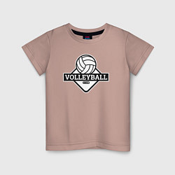 Футболка хлопковая детская Volleyball club, цвет: пыльно-розовый