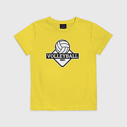Футболка хлопковая детская Volleyball club, цвет: желтый