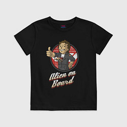 Футболка хлопковая детская Fallout - vault girl, цвет: черный