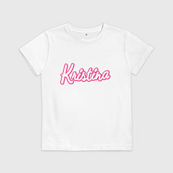 Футболка хлопковая детская Кристина в стиле барби, цвет: белый