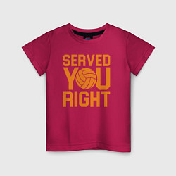 Футболка хлопковая детская Served you right, цвет: маджента