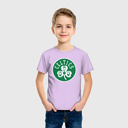 Футболка хлопковая детская Celtics players, цвет: лаванда — фото 2