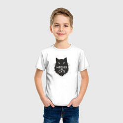 Футболка хлопковая детская Mother of cats, цвет: белый — фото 2