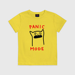 Футболка хлопковая детская Panic mode - котик, цвет: желтый