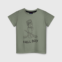 Футболка хлопковая детская Bart hellboy Lill Peep, цвет: авокадо