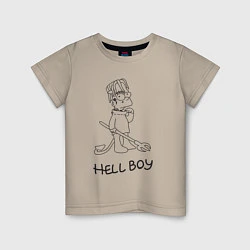 Футболка хлопковая детская Bart hellboy Lill Peep, цвет: миндальный