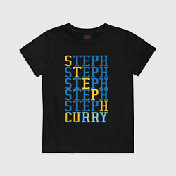 Футболка хлопковая детская Steph Curry, цвет: черный