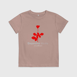 Футболка хлопковая детская Depeche Mode - Violator rose logo, цвет: пыльно-розовый