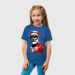 Футболка хлопковая детская Cool Santa - portrait, цвет: синий — фото 2